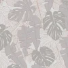 Best Bricoflor Tapete mit Monstera Graue Vliestapete mit Palmenblättern Tropische Mustertapete in Grau mit Kupfer Metallic Effekt