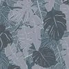 Best Bricoflor Tapete Monster Pflanzen Palmenblätter Vliestapete in Blau Silber Moderne Mustertapete in Dunkelblau für Schlafzimmer