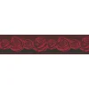 Outlet Bricoflor Tapeten Bordüre mit Rosen für Schlafzimmer Romantische Tapetenbordüre mit Rosenmuster aus Papier Florale Tapetenborte in Rot und Schwarz