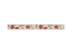 Discount Bricoflor Tapetenbordüre mit Blumen für Schlafzimmer und Esszimmer Selbstklebende Bordüre in Rot und Beige Schmale Tapetenborte aus Vlies und Vinyl