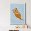 Bricoflor Tier Bild Mit Biber Kinderzimmer Wandbild In Hellblau Und Braun Für Jungen Und Mädchen Niedliches Bild Mit Otter Motiv Auf Leinwand