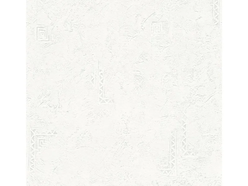 Bricoflor Uni Tapete im antik Look Weiße Vliestapete mit Vinyl Struktur im Vintage Stil überstreichbare Vlies Strukturtapete Nostalgisch