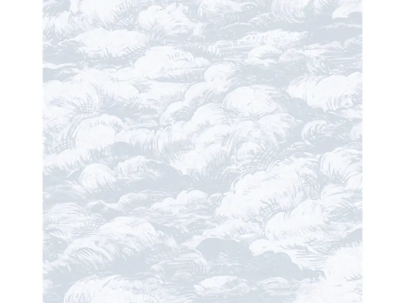 Hot Bricoflor Vlies Babytapete Grau Weiß Kinder und Schlafzimmer Tapete mit Wolken Gezeichnet Skandinavische Vlies Mustertapete mit Himmel in Hellgrau