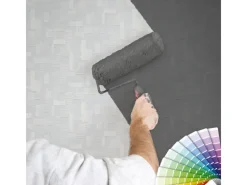 New Bricoflor Vlies Mustertapete mit Struktur Uni Tapete Schlicht mit Muster aus Vinyl überstreichbar Vlies Strukturtapete zum überstreichen für Flur