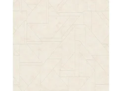 Bricoflor Vliestapete Weiß Creme Ideal für Badezimmer und Schlafzimmer Weiße Tapete Geometrische Muster Hoch Waschbeständig