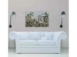 New Bricoflor Wandbild Blumenwiese Auf Leinwand Vintage Bild Mit Blättern Und Blumen Botanical Leinwandbild 120 X 80 Cm Für Wohnzimmer