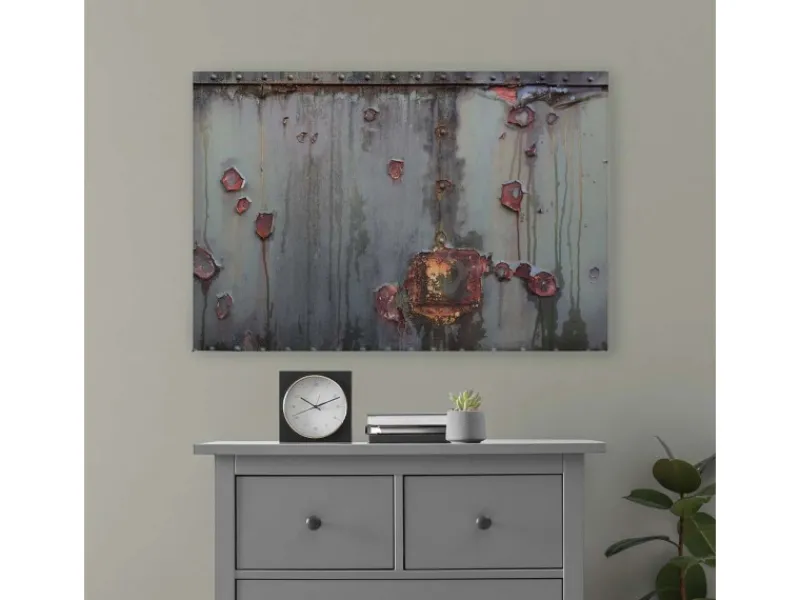 Outlet Bricoflor Wandbild In Metall Optik Grau Braun 90 X 60 Cm Leinwandbild Im Industrial Style Deko Bild In Rost Optik Für Wohnzimmer