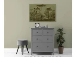 Best Bricoflor Wandbild Regenwald Wohnzimmer Bild Olivgrün Leinwand Dschungel Motiv Im Vintage Stil 90 X 60 Cm Quer