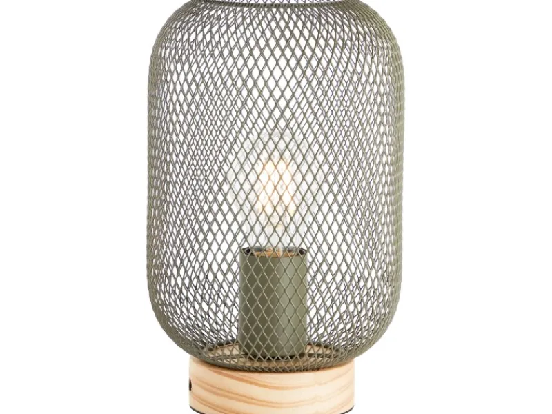 Brilliant Tischleuchte Giada 26,5 cm x 16 cm x 16 cm Oliv Grün FSC®