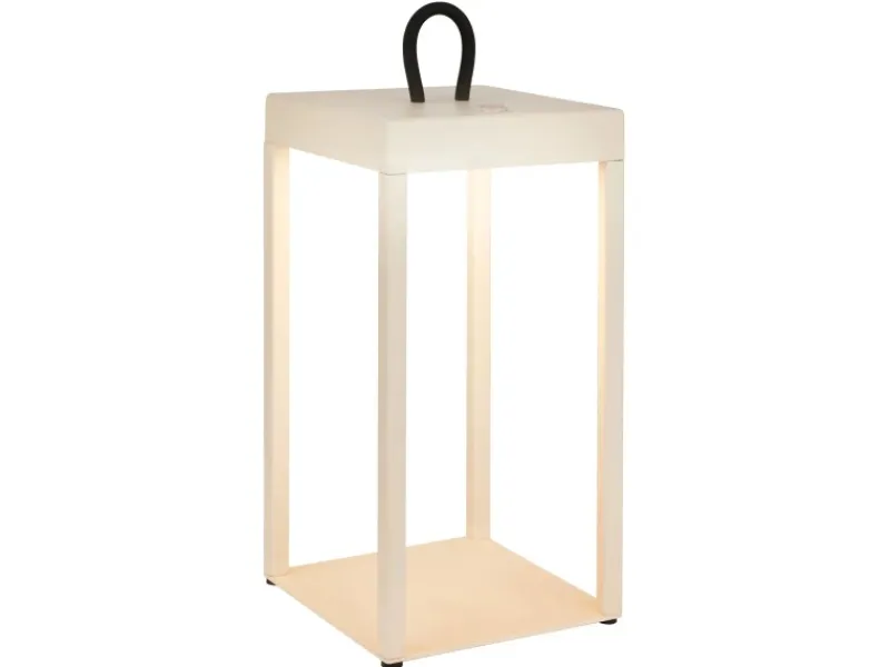 Discount Brilo LED Laterne Luca Touch Dimmbar IP44 Spritzwassergeschützt Beige