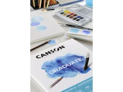 Sale CANSON Graduate Aquarellpapier Fein A4 Naturweiß 20 Blatt