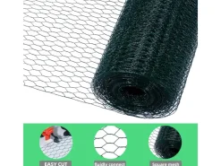 CCLIFE Hühnerzaun Geflügelnetz 25mm Maschenweite 100cm Höhe 50m Länge PVC-Beschichtet