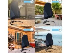 CCLIFE Hängesessel Abdeckung 190x145cm Schutzhülle für Hängesessel Winddicht UV Beständiges