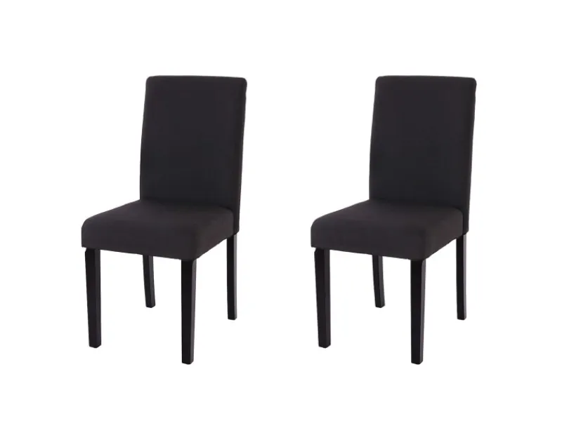 Discount CHEFGASTRO Esszimmerstuhl 2er-Set Klassisch & Zeitlos 90x43x56cm Sitzhöhe 45cm Textil Dunkle Beine Schwarz