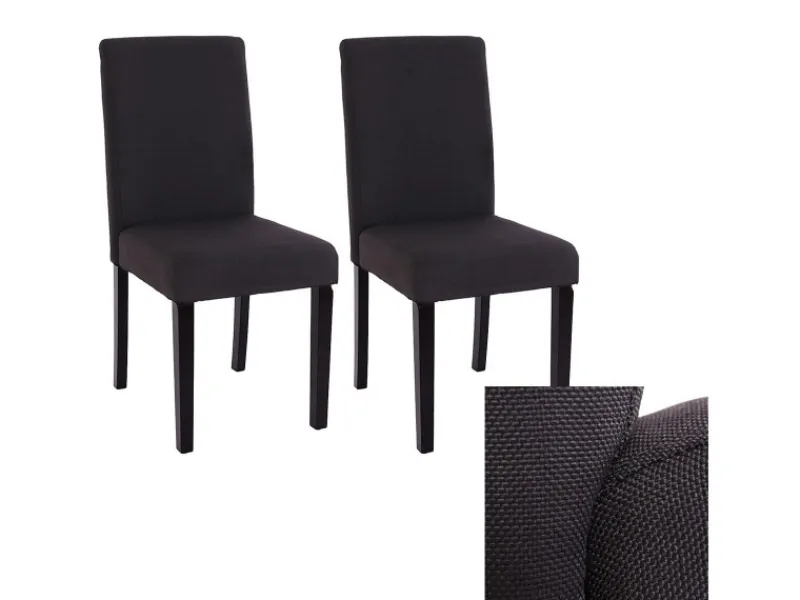 Discount CHEFGASTRO Esszimmerstuhl 2er-Set Klassisch & Zeitlos 90x43x56cm Sitzhöhe 45cm Textil Dunkle Beine Schwarz