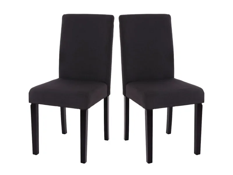 Discount CHEFGASTRO Esszimmerstuhl 2er-Set Klassisch & Zeitlos 90x43x56cm Sitzhöhe 45cm Textil Dunkle Beine Schwarz