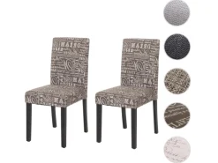 Discount CHEFGASTRO Esszimmerstuhl 2er-Set Klassisch & Zeitlos 90x43x56cm Sitzhöhe 45cm Textil Dunkle Beine Schwarz