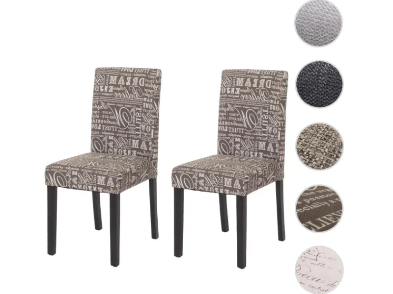 Discount CHEFGASTRO Esszimmerstuhl 2er-Set Klassisch & Zeitlos 90x43x56cm Sitzhöhe 45cm Textil Dunkle Beine Schwarz