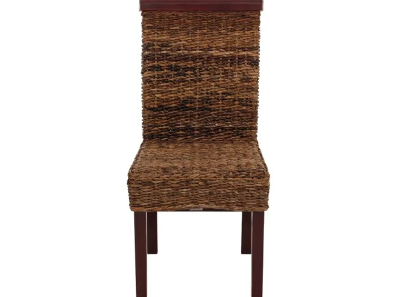 CHEFGASTRO Esszimmerstuhl 2er-Set Korbstuhl Stuhl Bananengeflecht 93x47x43cm Sitzhöhe 47cm Hell Ohne Kissen