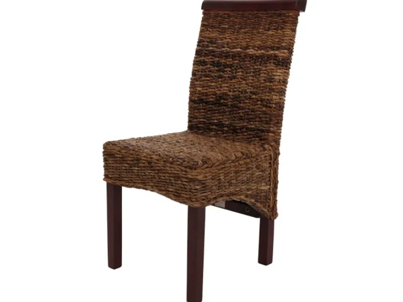 CHEFGASTRO Esszimmerstuhl 2er-Set Korbstuhl Stuhl Bananengeflecht 93x47x43cm Sitzhöhe 47cm Hell Ohne Kissen