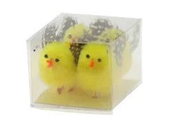 Hot Chenille-Hähne mit Federflügel 4 Stück Gelb