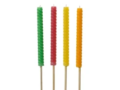 Discount Citronella Kerze Fackel 4-fach Sortiert Ø 2,4 cm x 50 cm Farbauswahl