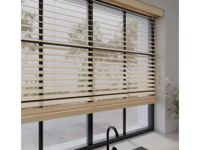 Cocoon Home Concepts Holz Jalousien 80 x 175 50mm Lamellen Naturel