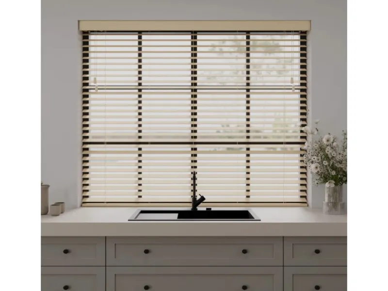 Cocoon Home Concepts Holz Jalousien 80 x 175 50mm Lamellen Naturel