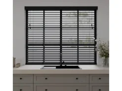 Outlet Cocoon Home Concepts Holz Jalousien 220 x 175 50mm Lamellen Schwarz