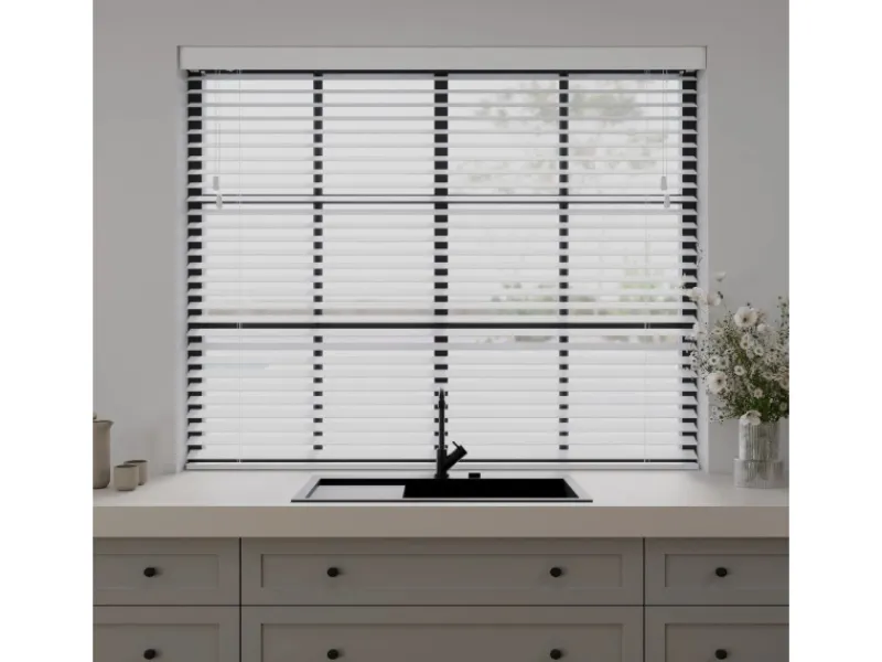 Cocoon Home Concepts Holz Jalousien 90 x 240 50mm Lamellen Weiß