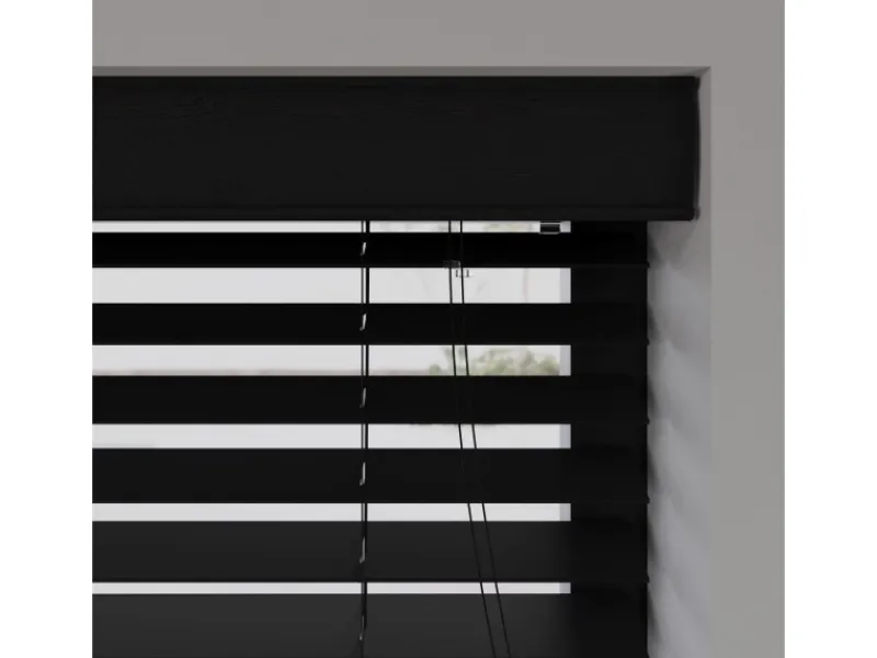 Cocoon Home Concepts Holz Jalousien 80 x 175 50mm Lamellen Schwarz