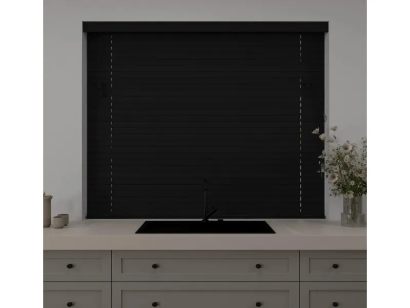 Cocoon Home Concepts Holz Jalousien 60 x 175 50mm Lamellen Schwarz