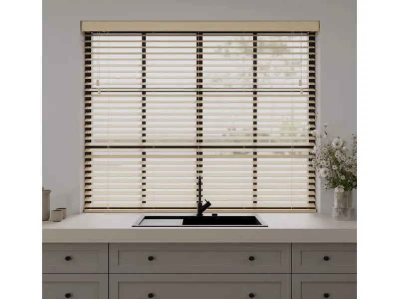 Cocoon Home Concepts Holz Jalousien 240 x 240 50mm Lamellen Naturel