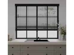 Cocoon Home Concepts Holz Jalousien 150 x 240 50mm Lamellen Schwarz