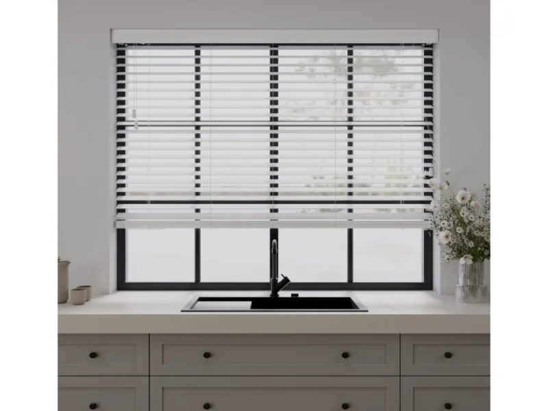 Cocoon Home Concepts Holz Jalousien 210 x 240 50mm Lamellen Weiß