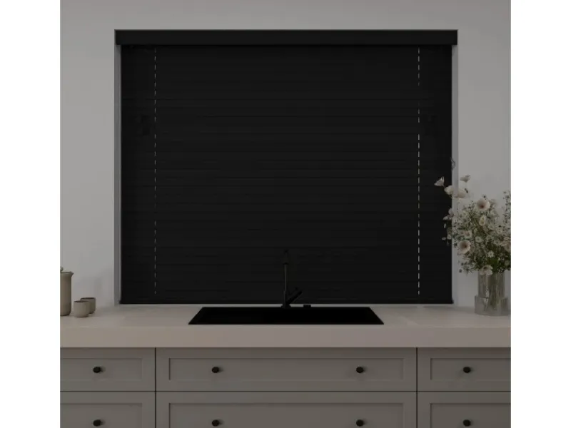 Hot Cocoon Home Concepts Holz Jalousien 140 x 175 50mm Lamellen Schwarz