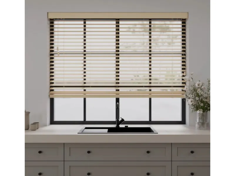 Cocoon Home Concepts Holz Jalousien 150 x 130 50mm Lamellen Naturel
