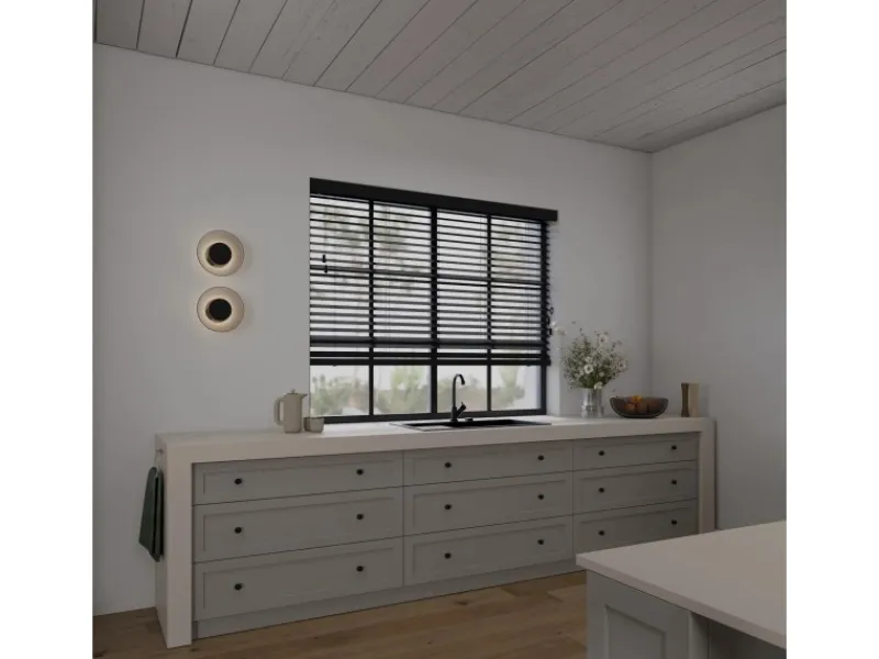 Cocoon Home Concepts Holz Jalousien 90 x 175 50mm Lamellen Schwarz