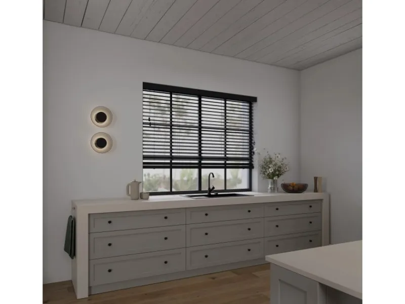 Cocoon Home Concepts Holz Jalousien 240 x 240 50mm Lamellen Schwarz