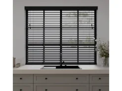 Cocoon Home Concepts Holz Jalousien 240 x 240 50mm Lamellen Schwarz