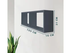 Coemo TRAUMMÖBEL Wandregal COMPACT aus Holz mit 2 Fächern in Anthrazit