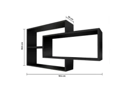 Coemo TRAUMMÖBEL Wandregal KARO Hängeregal Schwarz