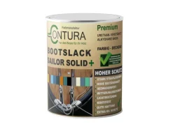 Clearance CONTURA Bootslack Farbig Yacht Buntlack Metall Holz GFK Boot Seidenmatt 500ml RAL 9010 Analog Weiß
