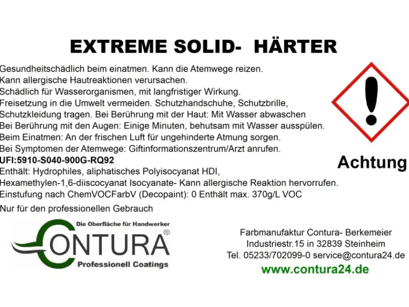 Outlet CONTURA 2K Parkett & Treppenlack mit Härter Extreme Solid Holzlack Möbellack Matt 1 LIter