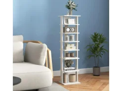 Costway 8 Stufiges Schuhregal Höhenverstellbar Holz Braun Einzel