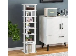 Costway 8 Stufiges Schuhregal Höhenverstellbar Holz Braun Einzel