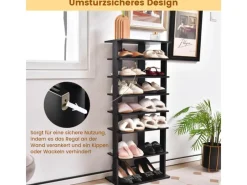 Costway 8 Stufiges Schuhregal Höhenverstellbar Holz Doppel
