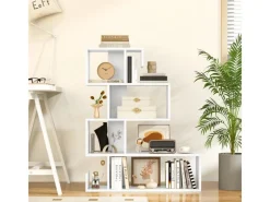 Costway Bücherregal mit 4 Ebenen 80 x 22 x 100 cm Weiß