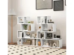 Costway Bücherregal mit 4 Ebenen 80 x 22 x 100 cm Weiß