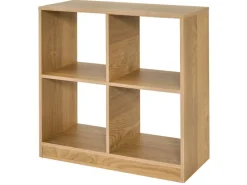 Costway Bücherregal mit 4 Fächern Würfelregal 73 x 33 x 73 cm Natur
